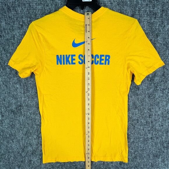 NIKE Shirt‎ Mens Small Soccer Ralph Lundy Basic Casual Short-sleeve Tee Yellow - Picture 7 of 9